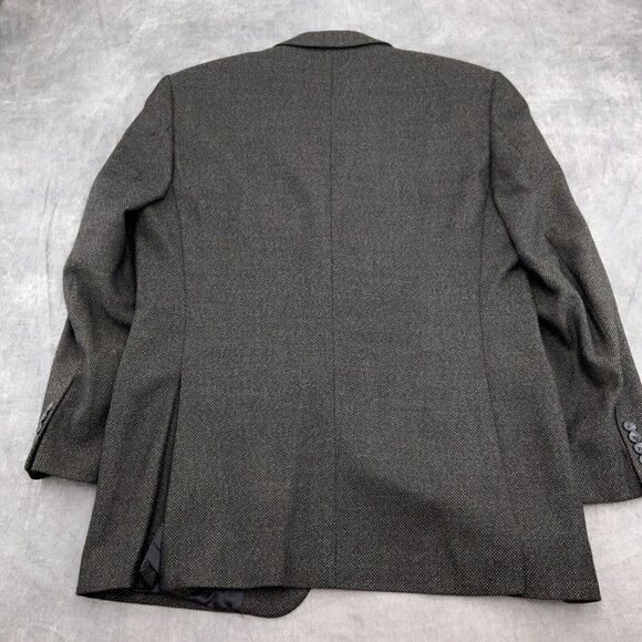 Pronto Uomo Blazer Men 42R Gray Tan Career Lanificio Galtes Wool Italy VTG‎ - Picture 9 of 14